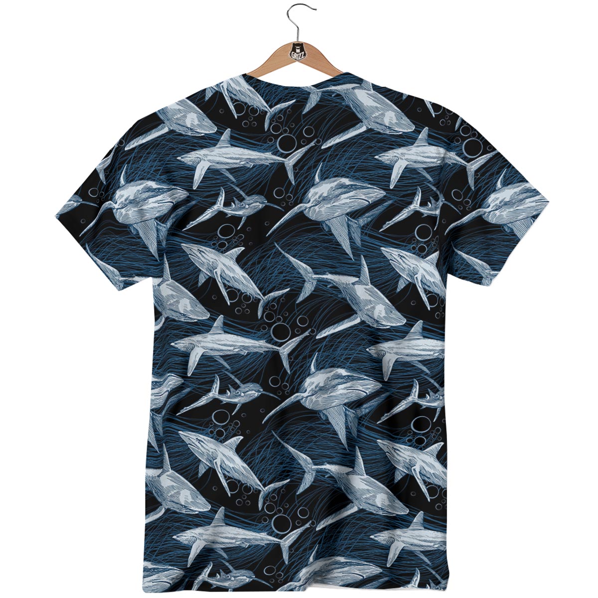 Underwear Shark Print Pattern T-Shirt-grizzshop
