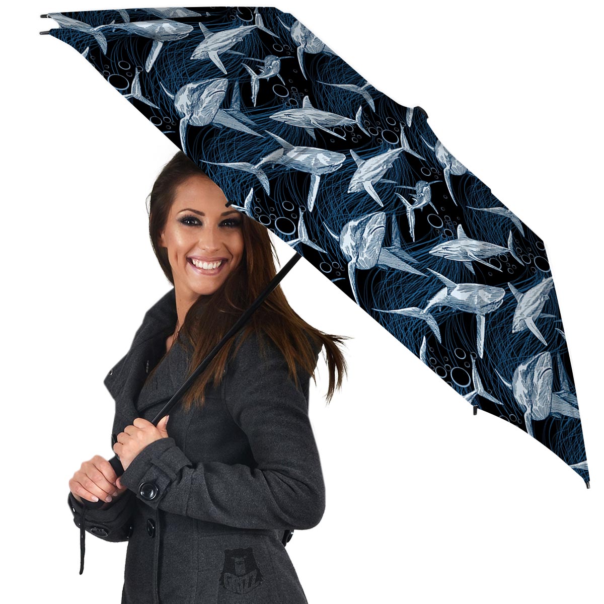 Underwear Shark Print Pattern Umbrella-grizzshop