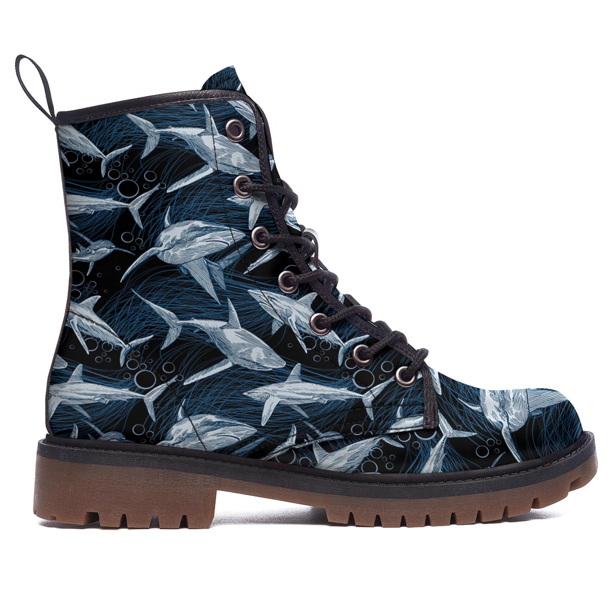 Underwear Shark Print Pattern Work Boots-grizzshop