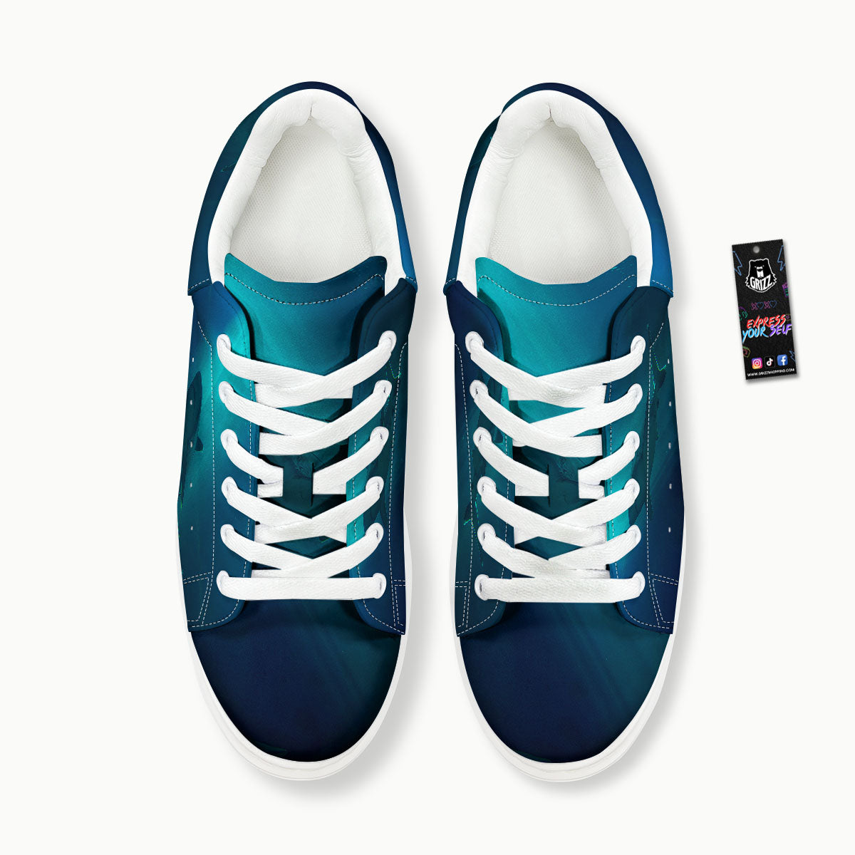 Underwear Shark Print Platform Shoes-grizzshop