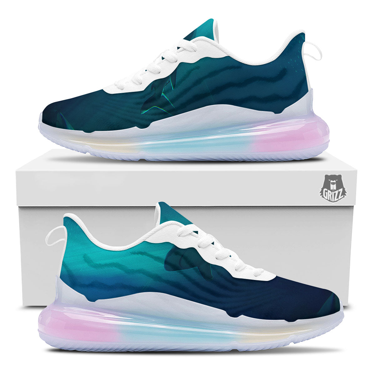 Underwear Shark Print Running Sneakers-grizzshop