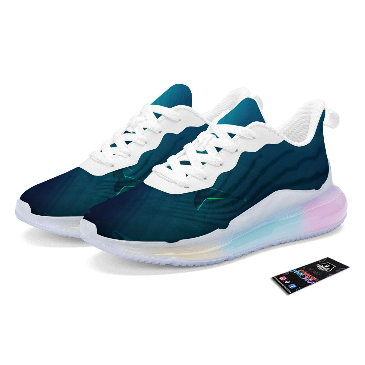 Underwear Shark Print Running Sneakers-grizzshop
