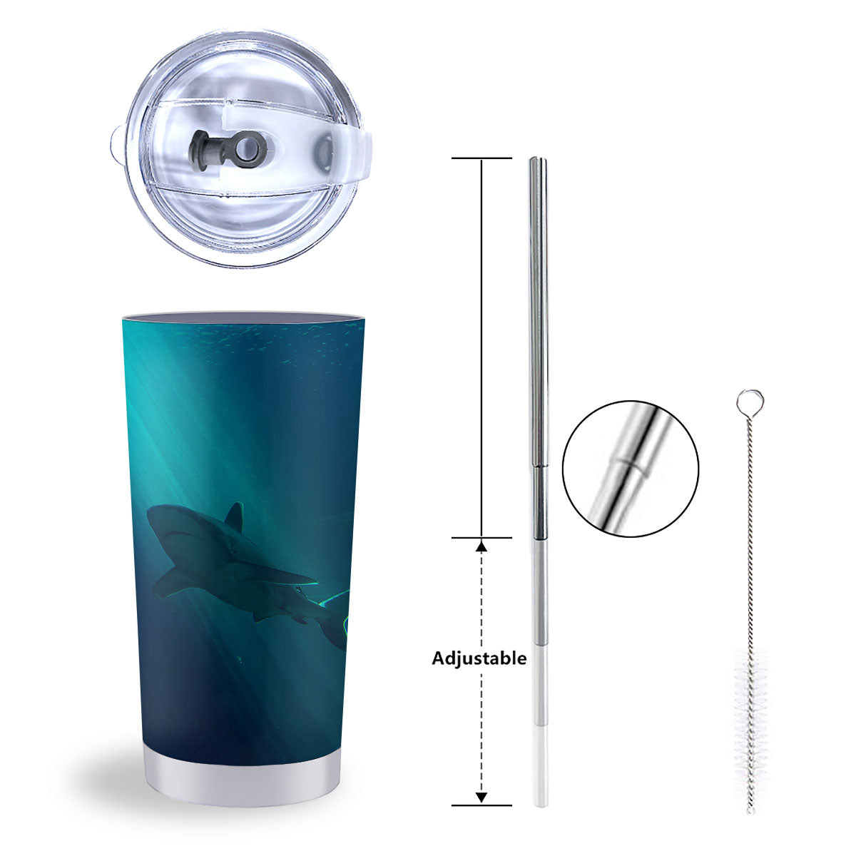 Underwear Shark Print Tumbler-grizzshop