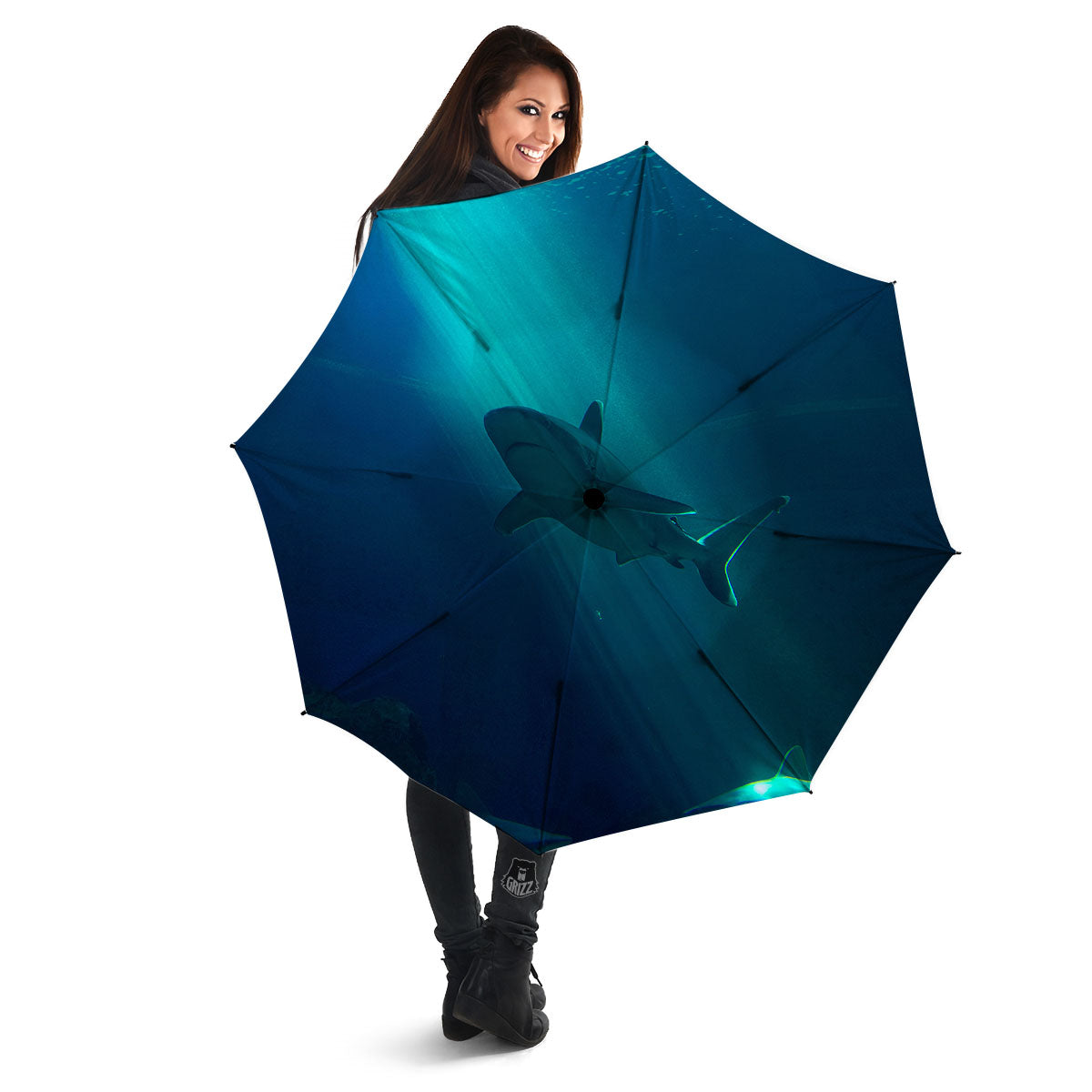 Underwear Shark Print Umbrella-grizzshop