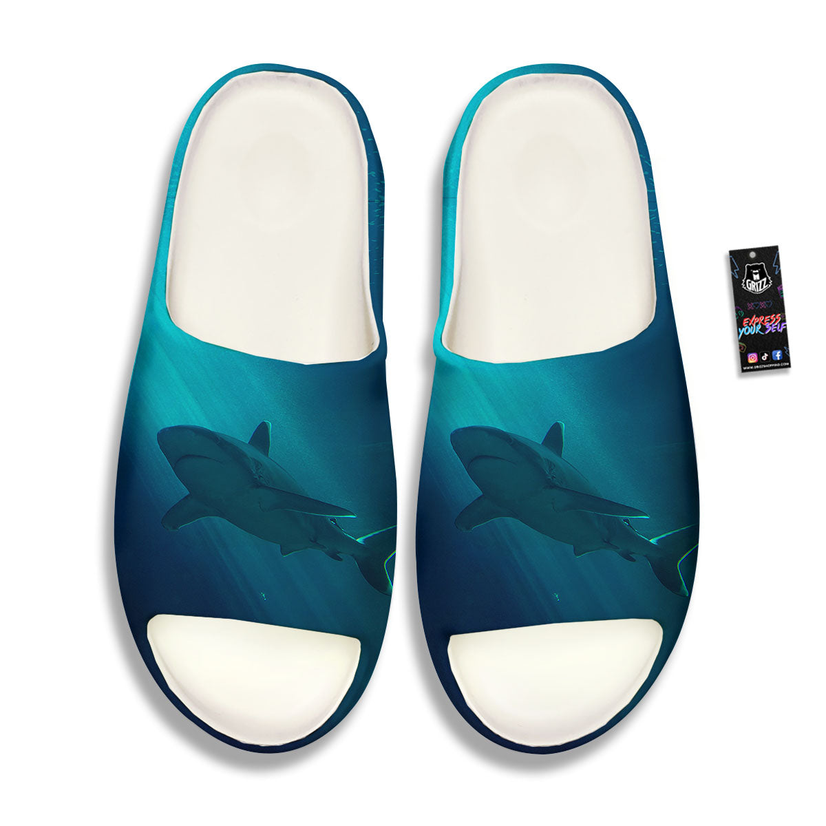 Underwear Shark Print Sandals-grizzshop