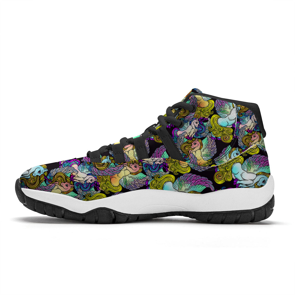 Unicon Cartoon Pattern Print Black Bball Shoes-grizzshop
