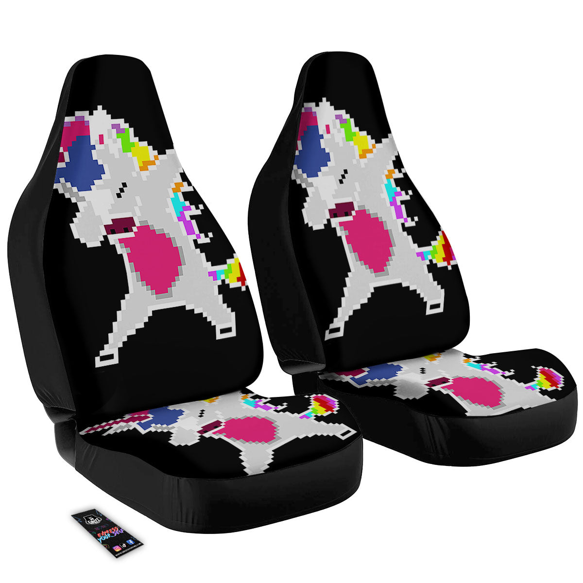 Unicorn 8-Bit Pixel Print Car Seat Covers-grizzshop