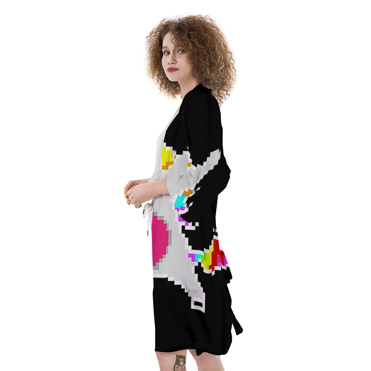 Unicorn 8-Bit Pixel Print Kimono-grizzshop