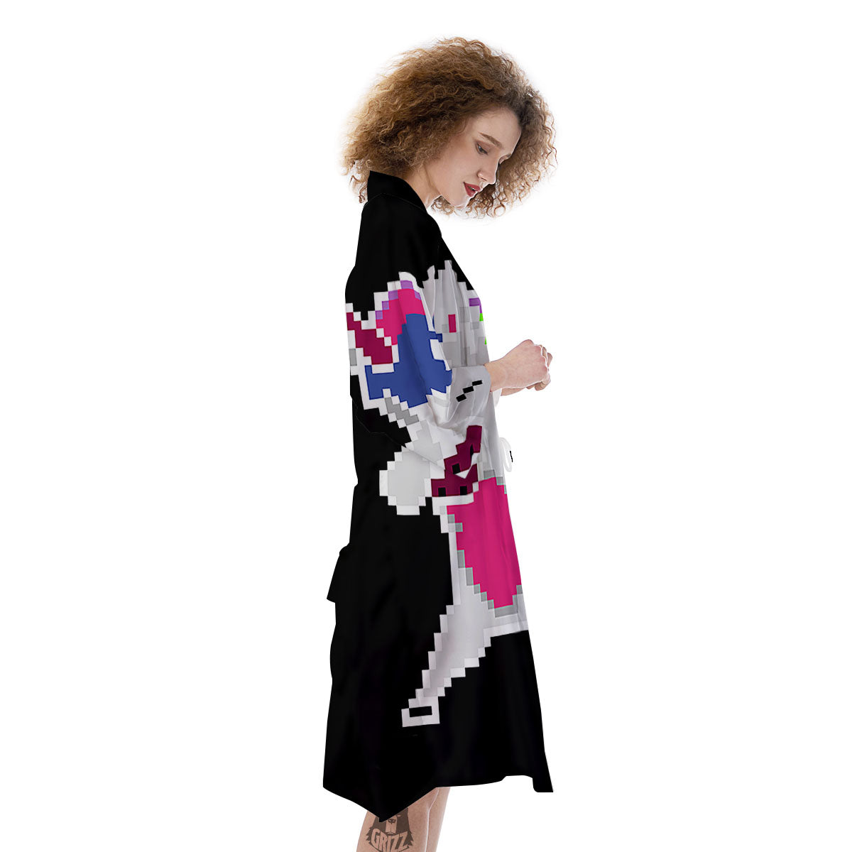 Unicorn 8-Bit Pixel Print Kimono-grizzshop