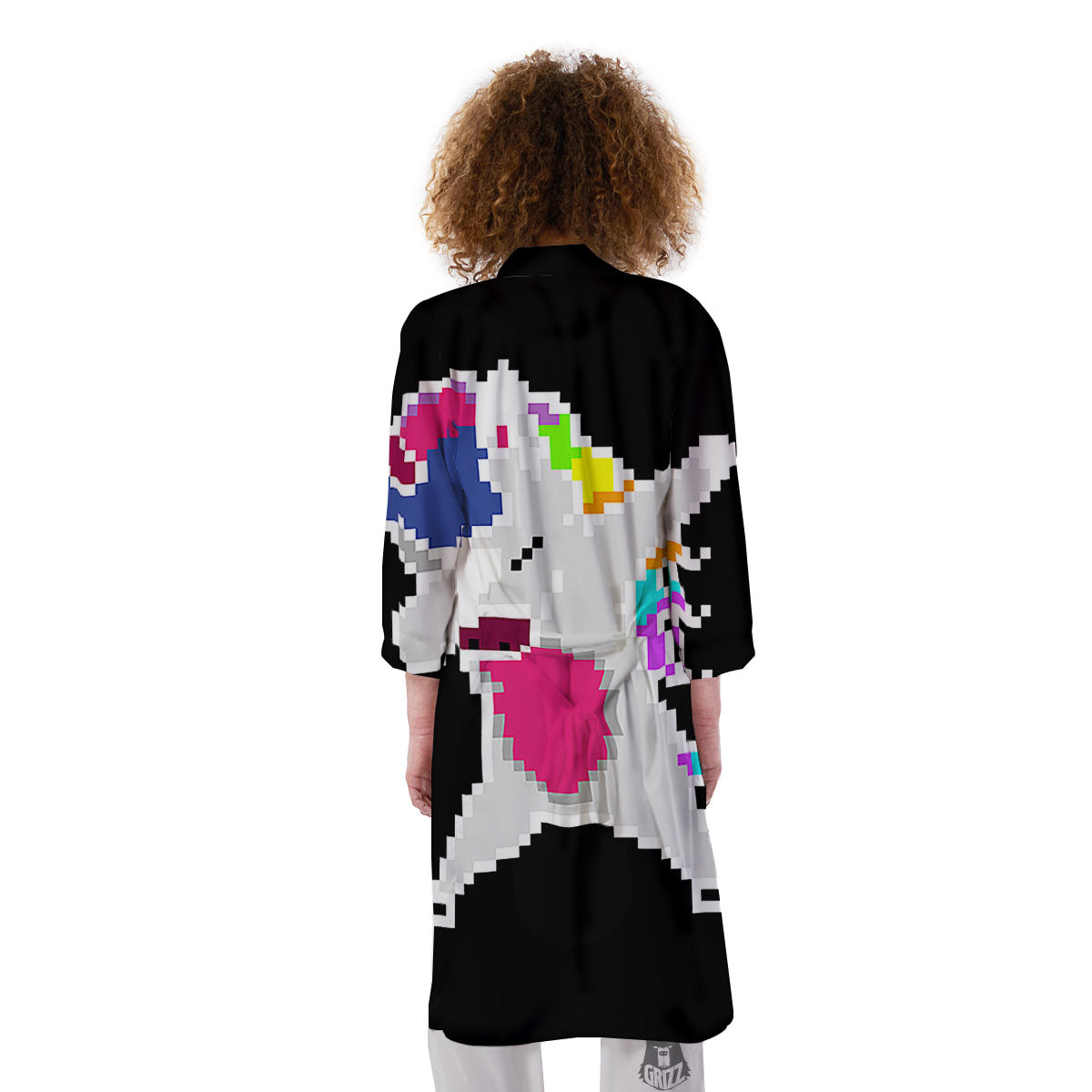 Unicorn 8-Bit Pixel Print Kimono-grizzshop
