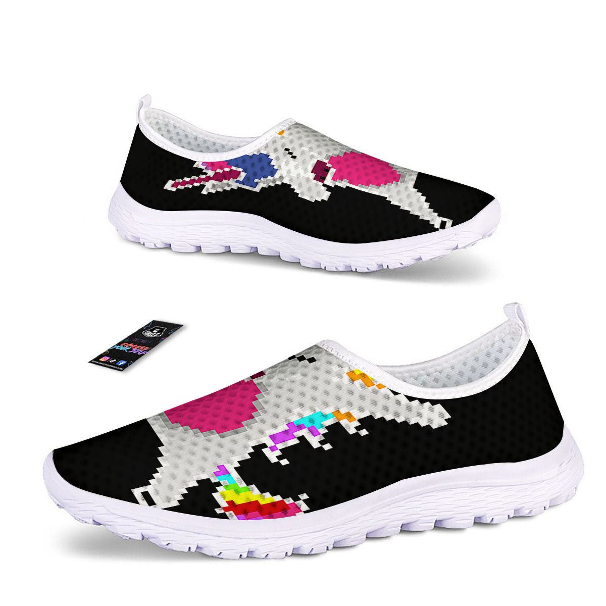 Unicorn 8-Bit Pixel Print Nurse Shoes-grizzshop