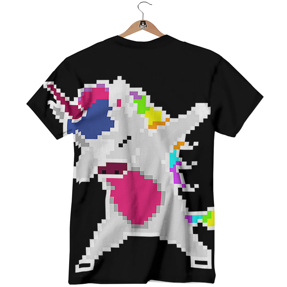 Unicorn 8-Bit Pixel Print T-Shirt-grizzshop