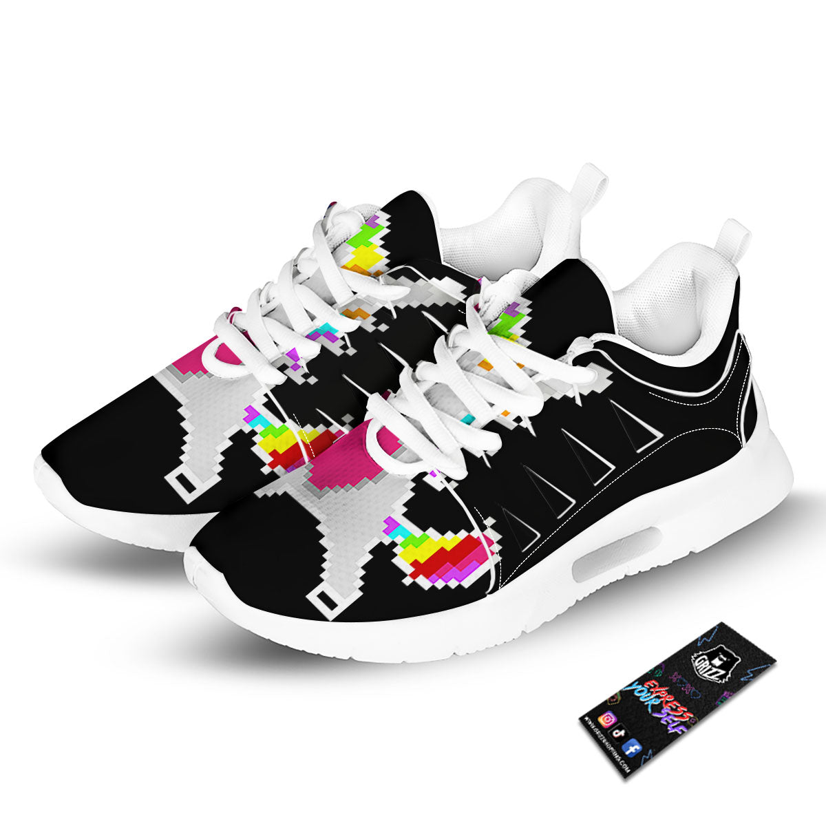 Unicorn 8-Bit Pixel Print Tennis Shoes-grizzshop