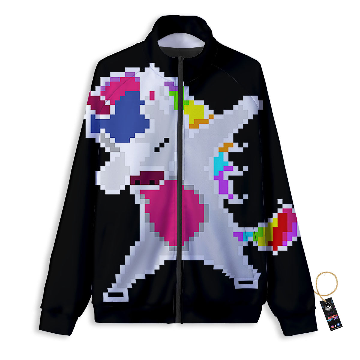 Unicorn 8-Bit Pixel Print Track Jacket-grizzshop
