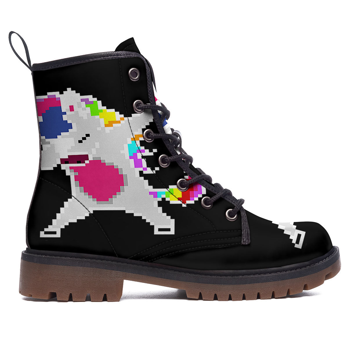 Unicorn 8-Bit Pixel Print Work Boots-grizzshop