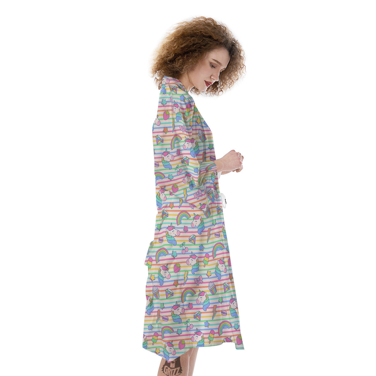Unicorn Cute Rainbow Print Pattern Kimono-grizzshop
