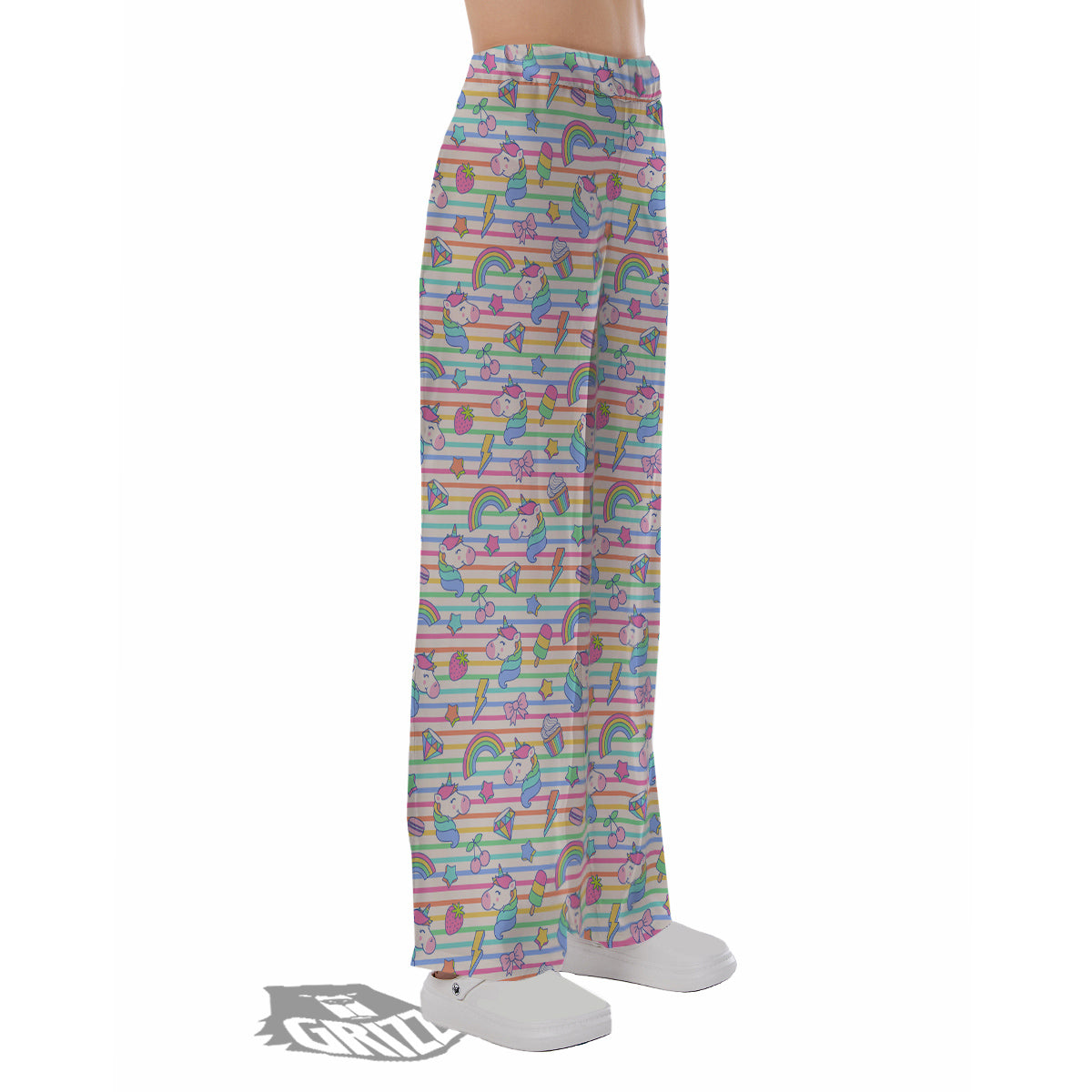 Unicorn Cute Rainbow Print Pattern Pajama Pants-grizzshop