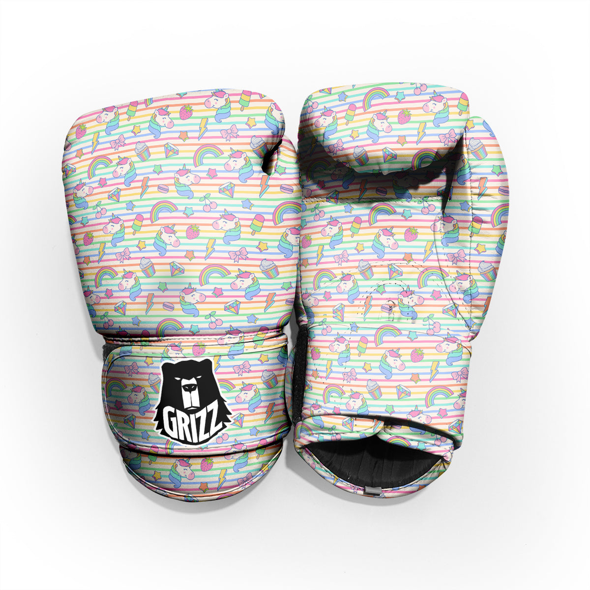 Unicorn Cute Rainbow Print Pattern Pro Boxing Glove