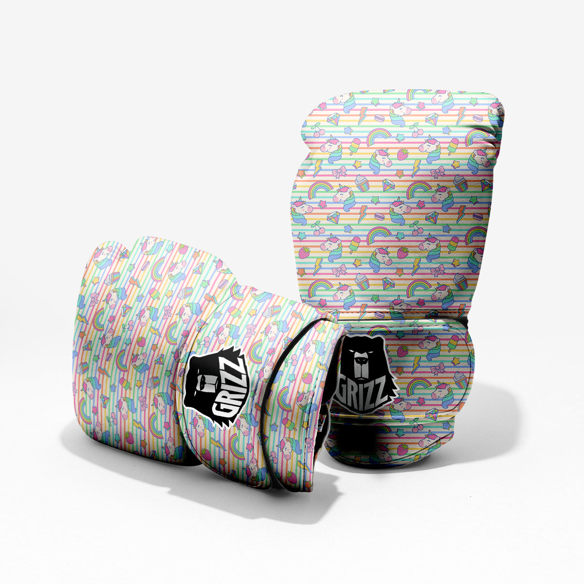 Unicorn Cute Rainbow Print Pattern Pro Boxing Glove