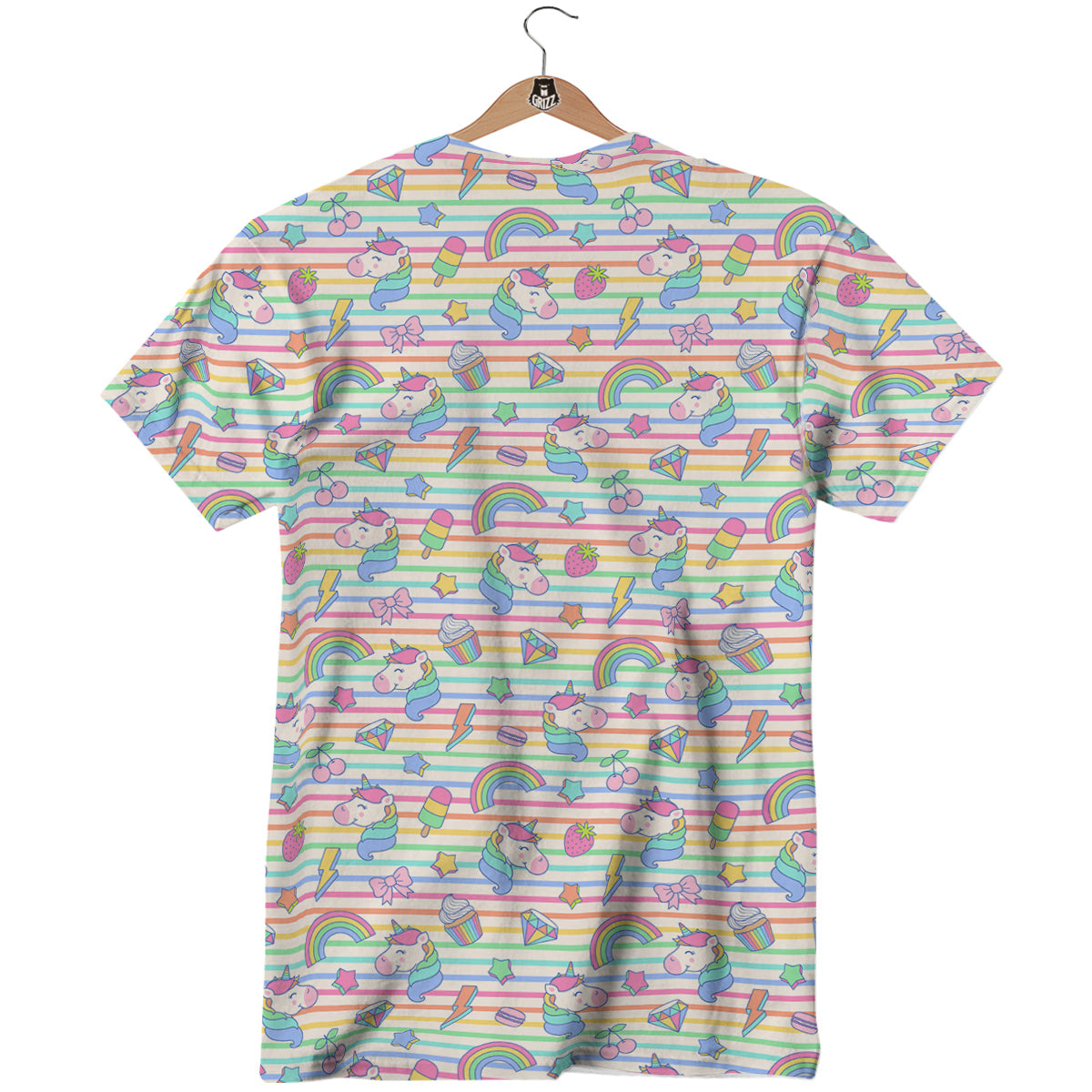 Unicorn Cute Rainbow Print Pattern T-Shirt-grizzshop