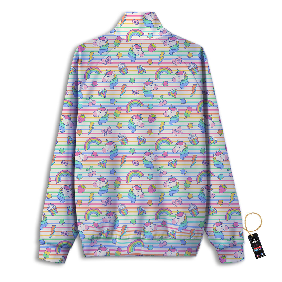 Unicorn Cute Rainbow Print Pattern Track Jacket-grizzshop