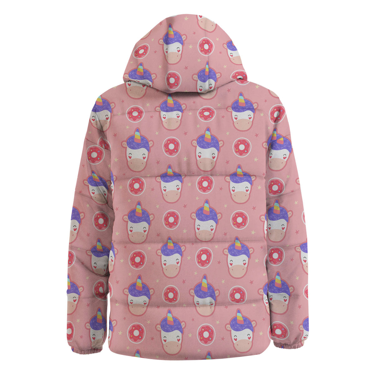 Unicorn Donut Pink Girly Print Pattern Down Jacket-grizzshop
