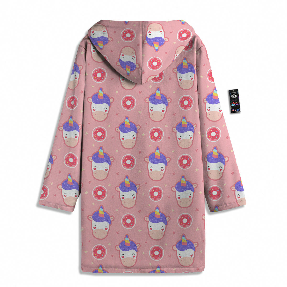 Unicorn Donut Pink Girly Print Pattern Men's Windbreaker Jacket-grizzshop