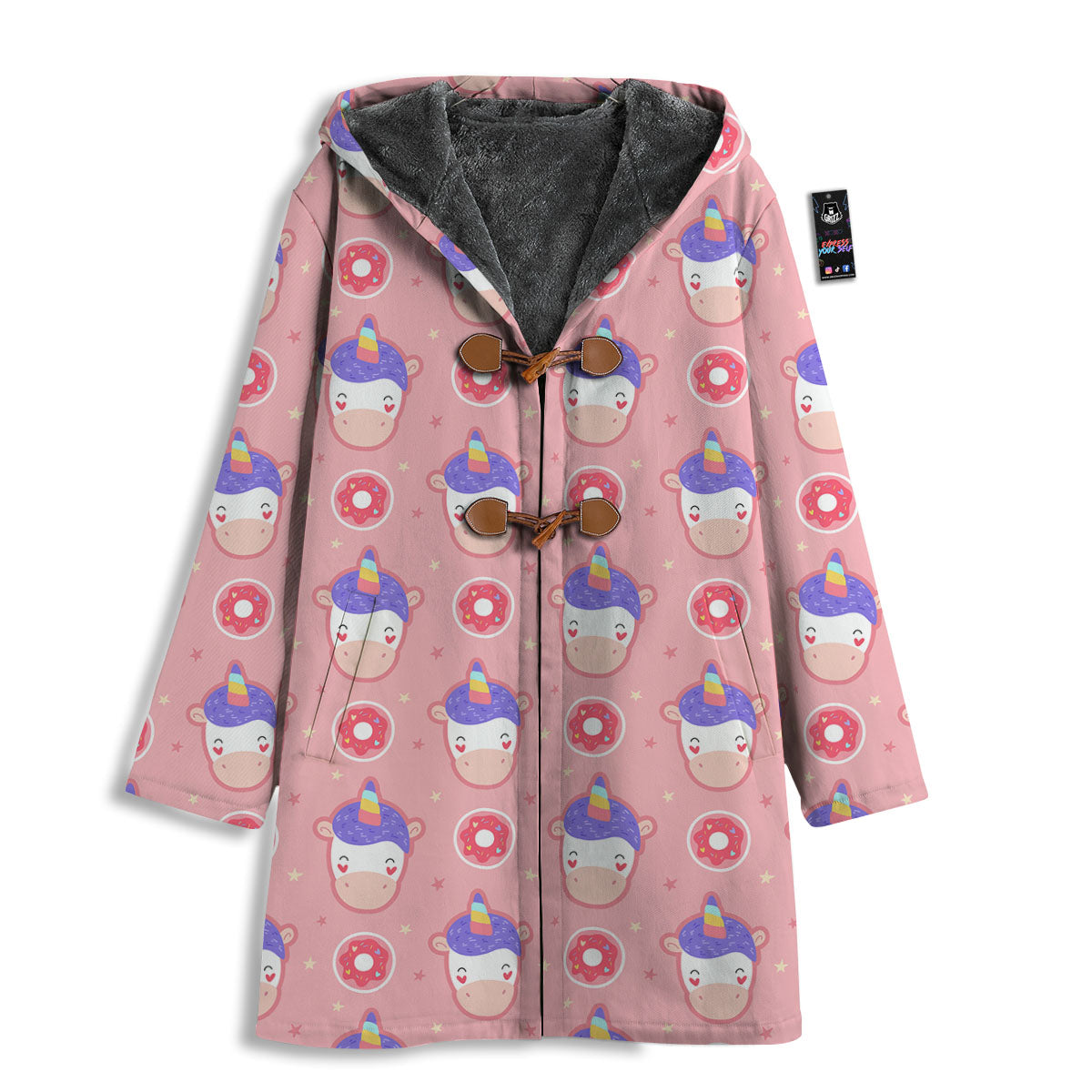 Unicorn Donut Pink Girly Print Pattern Men's Windbreaker Jacket-grizzshop