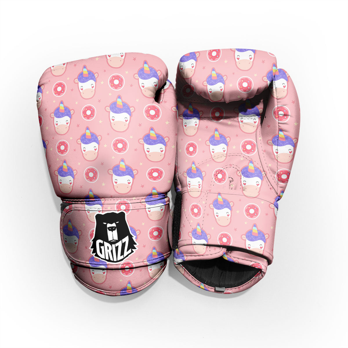 Unicorn Donut Pink Girly Print Pattern Pro Boxing Glove