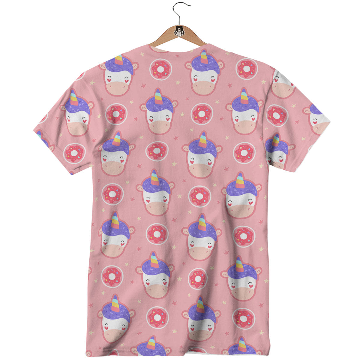 Unicorn Donut Pink Girly Print Pattern T-Shirt-grizzshop