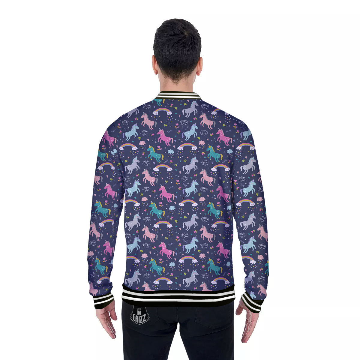 Unicorn Doodle Print Pattern Baseball Jacket-grizzshop
