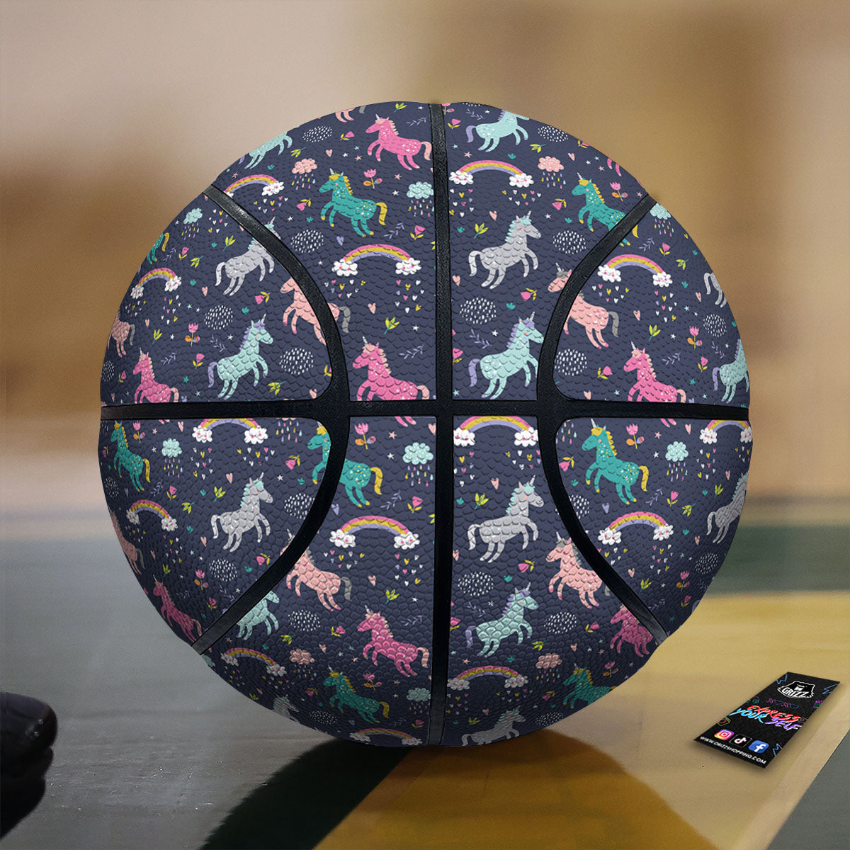 Unicorn Doodle Print Pattern Basketball-grizzshop
