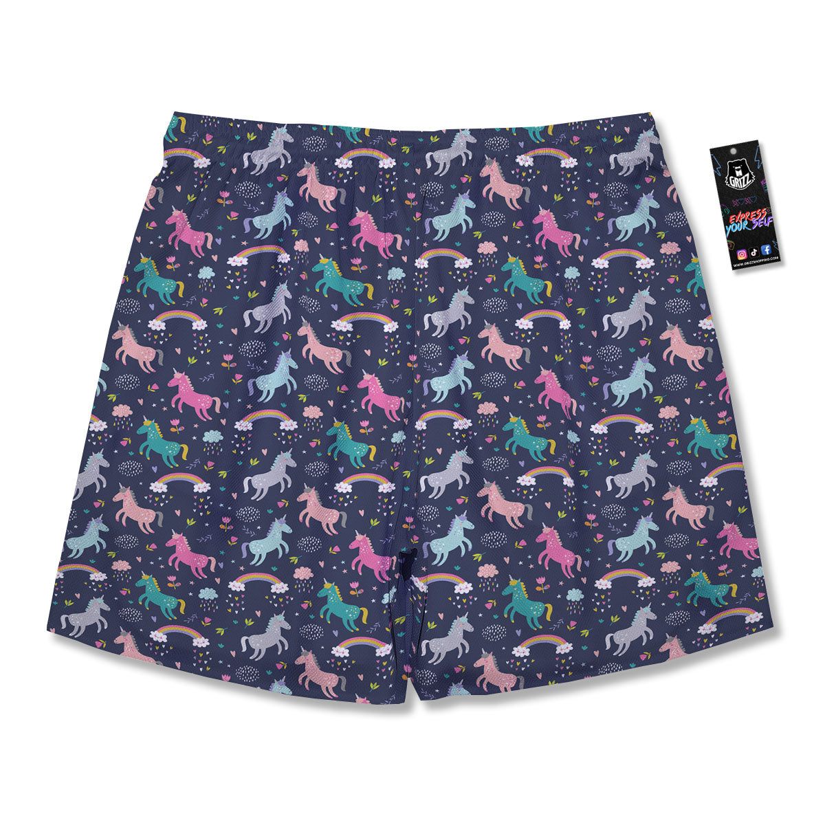 Unicorn Doodle Print Pattern Men's Running Shorts-grizzshop