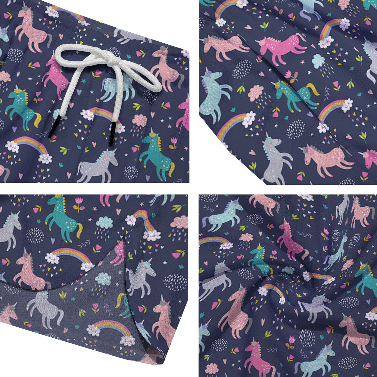 Unicorn Doodle Print Pattern Men's Running Shorts-grizzshop