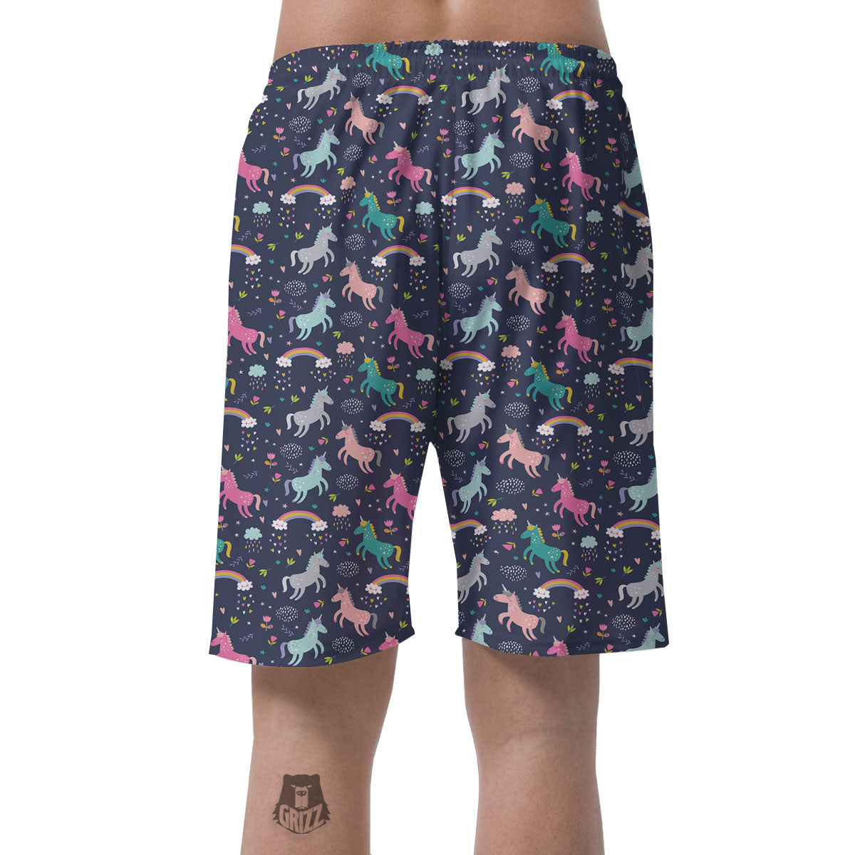 Unicorn Doodle Print Pattern Men's Shorts-grizzshop