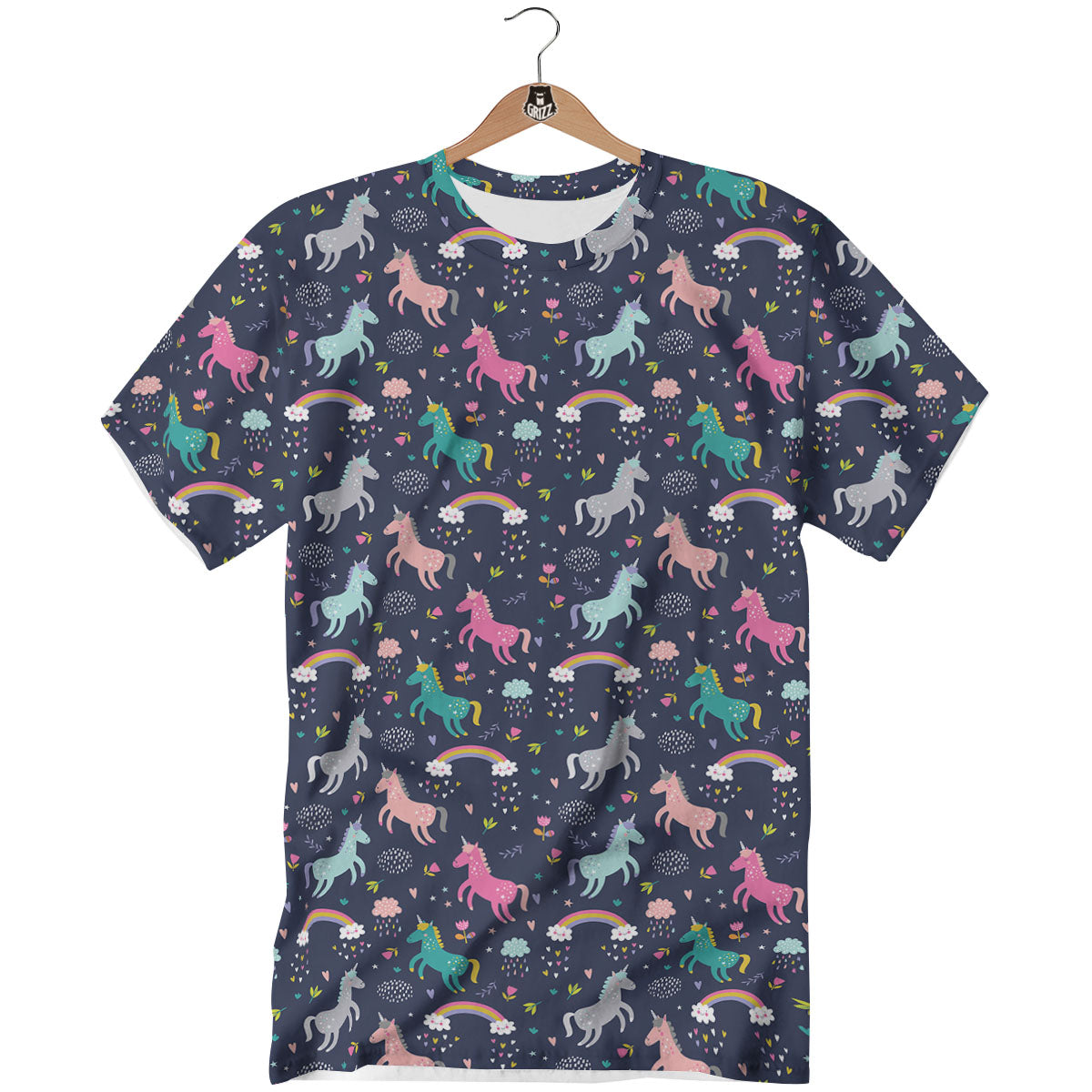Unicorn Doodle Print Pattern T-Shirt-grizzshop