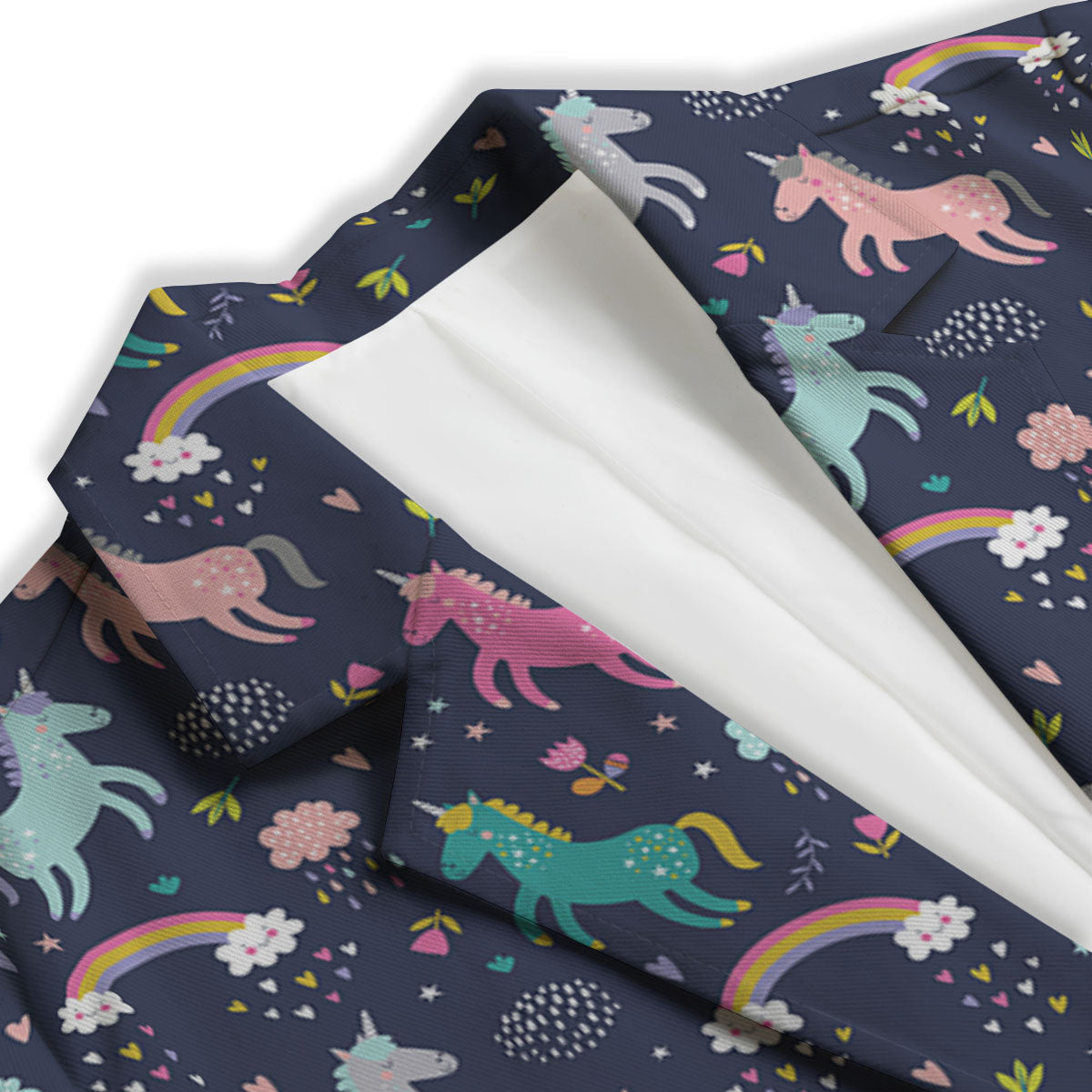 Unicorn Doodle Print Pattern Women's Blazer-grizzshop