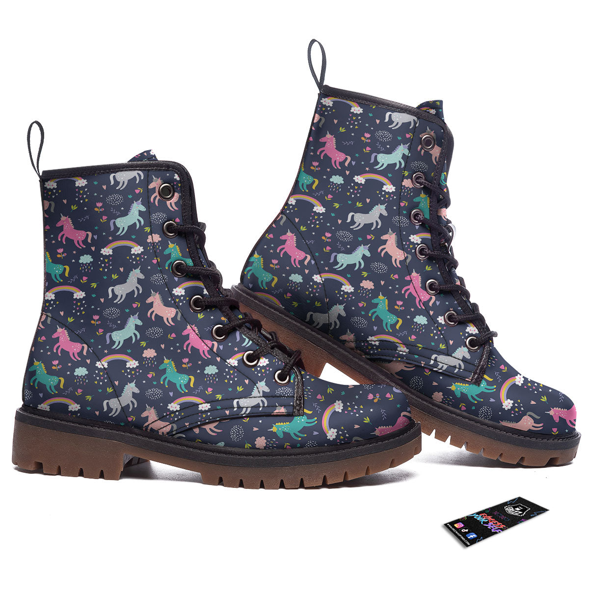 Unicorn Doodle Print Pattern Work Boots-grizzshop