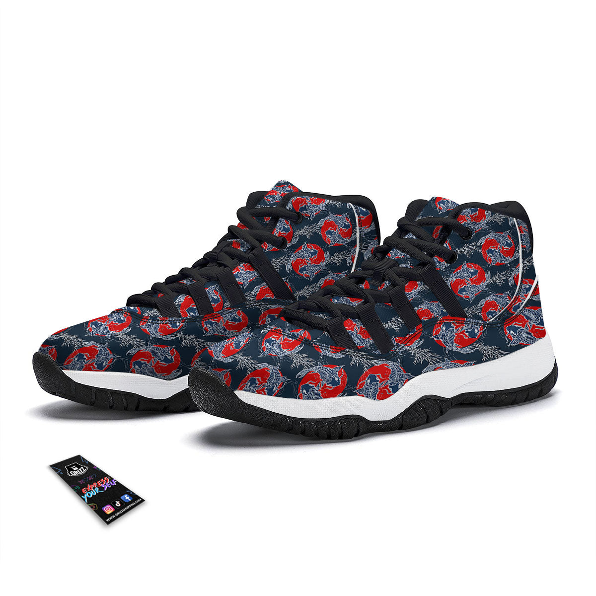 Unicorn Fairy Floral Print Pattern Black Bball Shoes-grizzshop