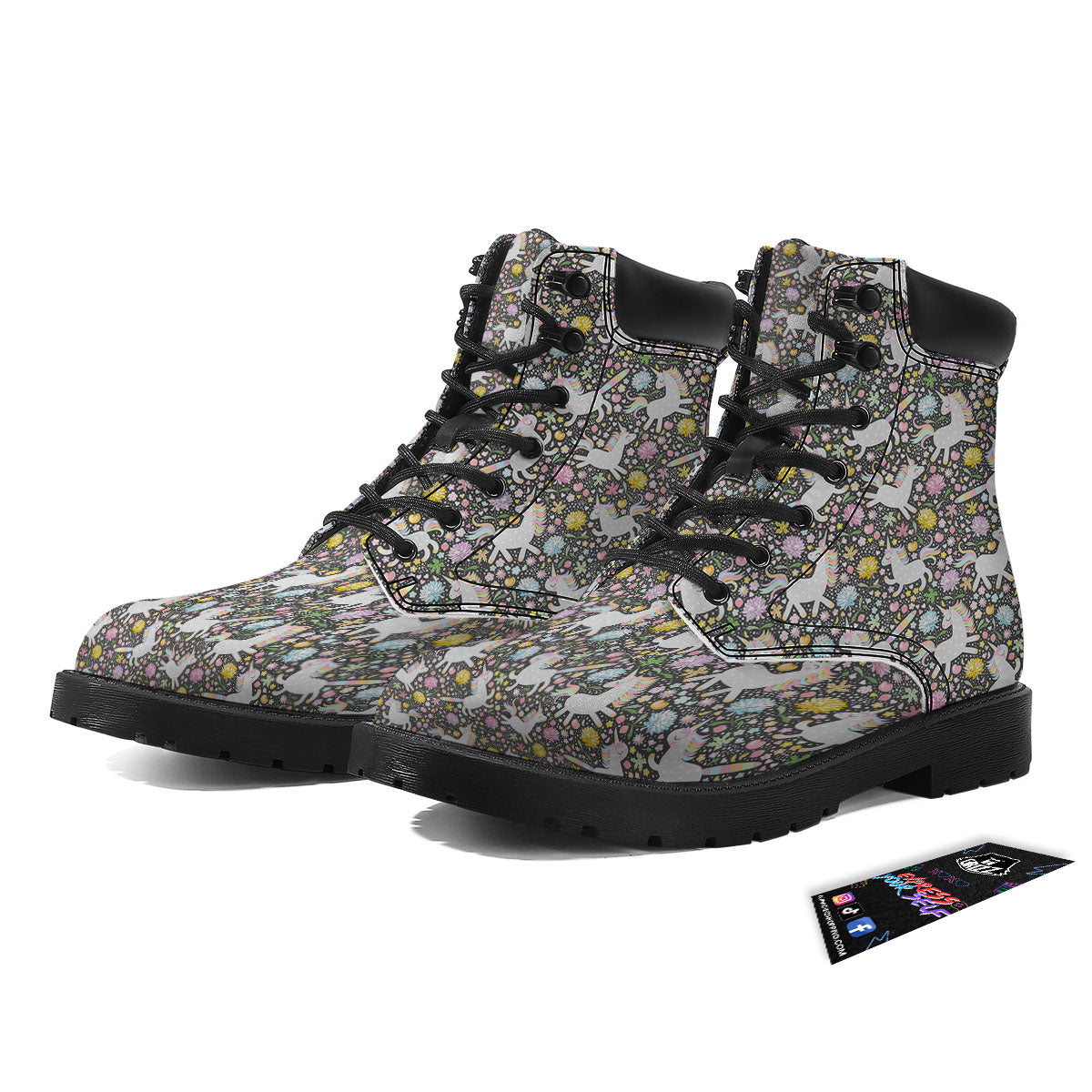 Unicorn Fairy Floral Print Pattern Boots-grizzshop