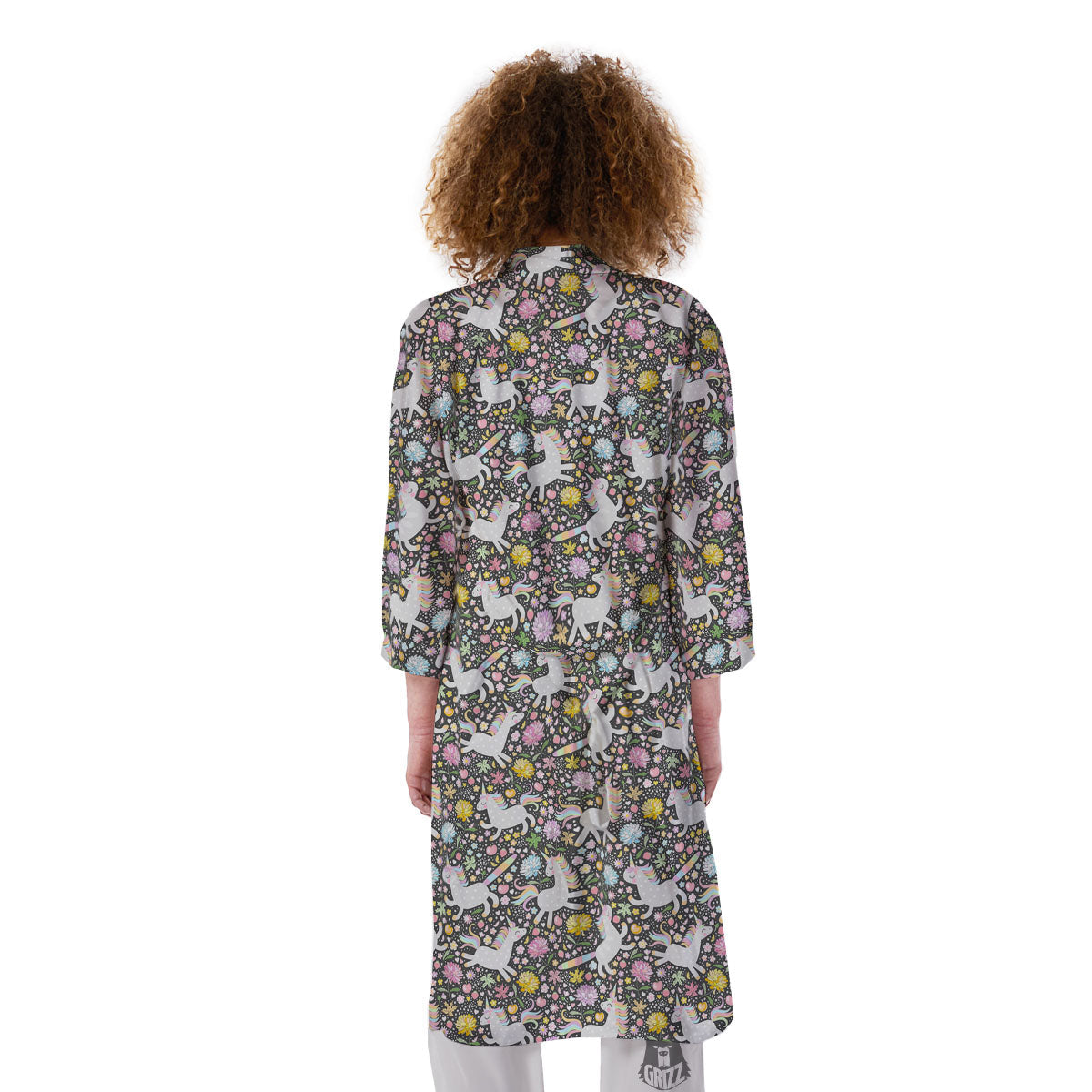Unicorn Fairy Floral Print Pattern Kimono-grizzshop