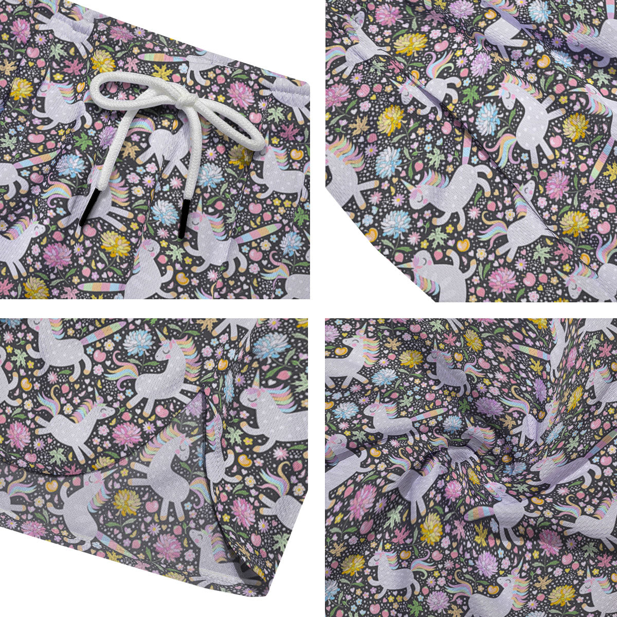 Unicorn Fairy Floral Print Pattern Men's Running Shorts-grizzshop