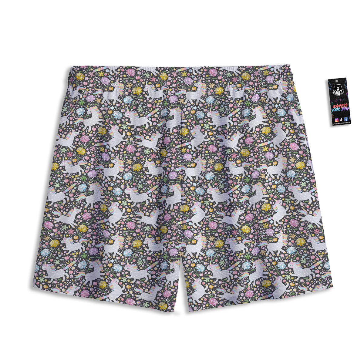 Unicorn Fairy Floral Print Pattern Mesh Shorts