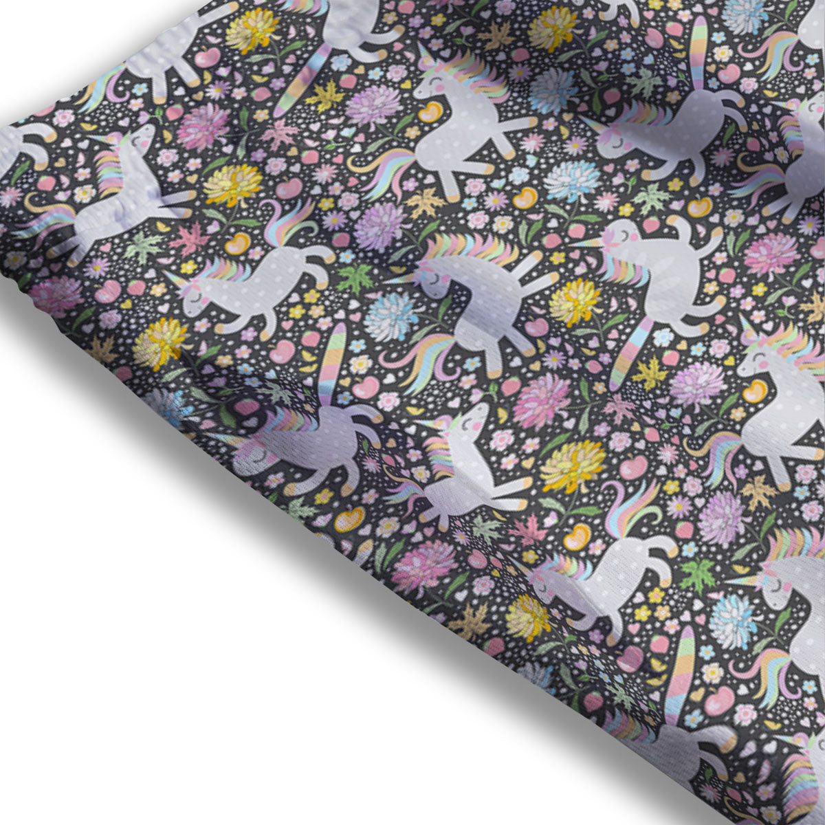 Unicorn Fairy Floral Print Pattern Mesh Shorts