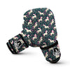 Unicorn Floral Pattern Print Boxing Gloves-grizzshop