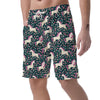 Unicorn Floral Pattern Print Men's Shorts-grizzshop