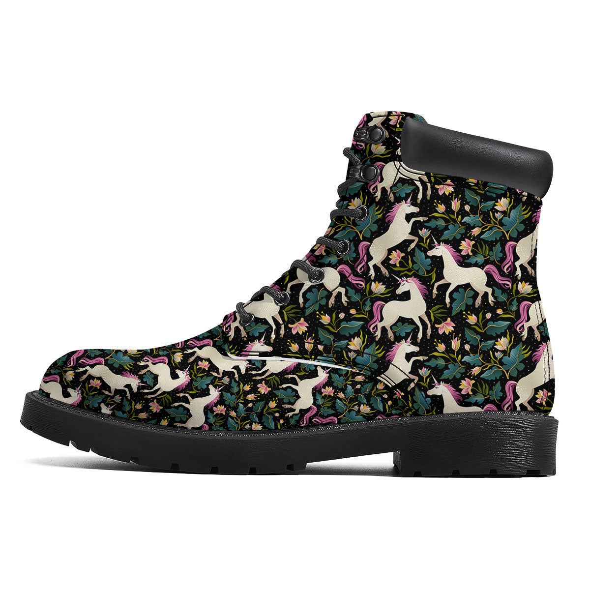 Unicorn Floral Print Pattern Boots-grizzshop