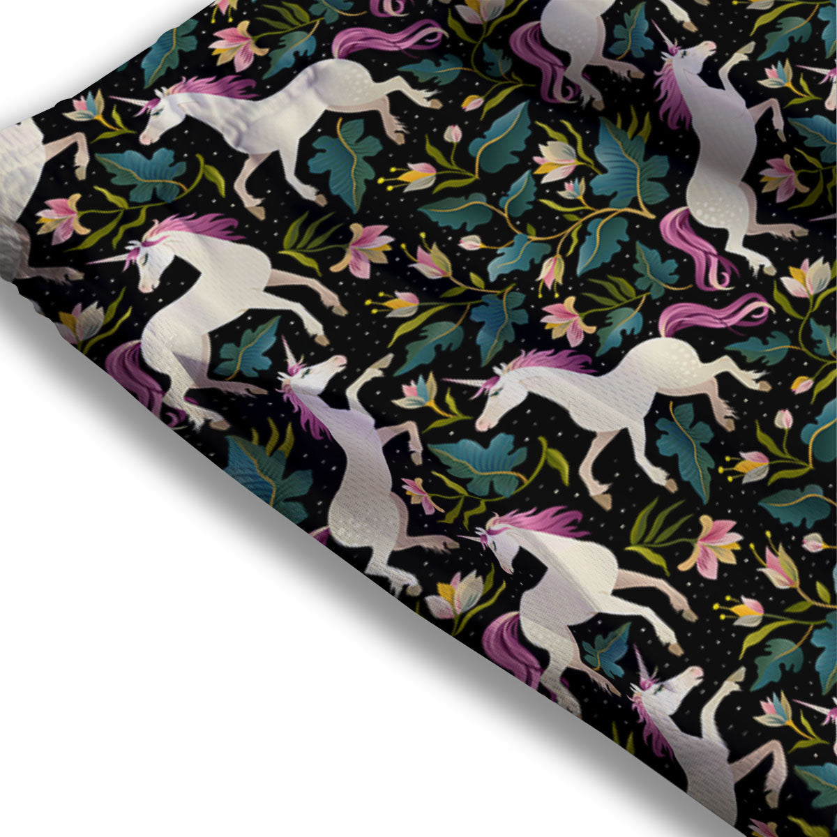 Unicorn Floral Print Pattern Mesh Shorts