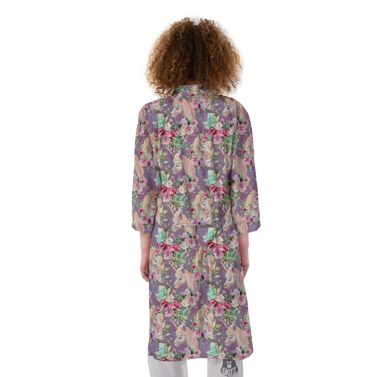 Unicorn Magic Floral Print Pattern Kimono-grizzshop