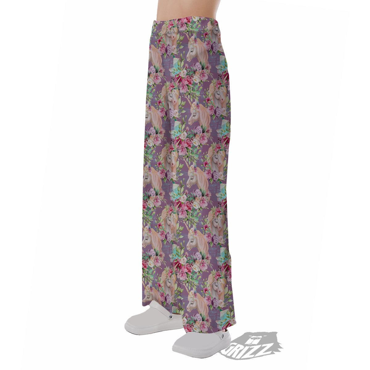 Unicorn Magic Floral Print Pattern Pajama Pants-grizzshop